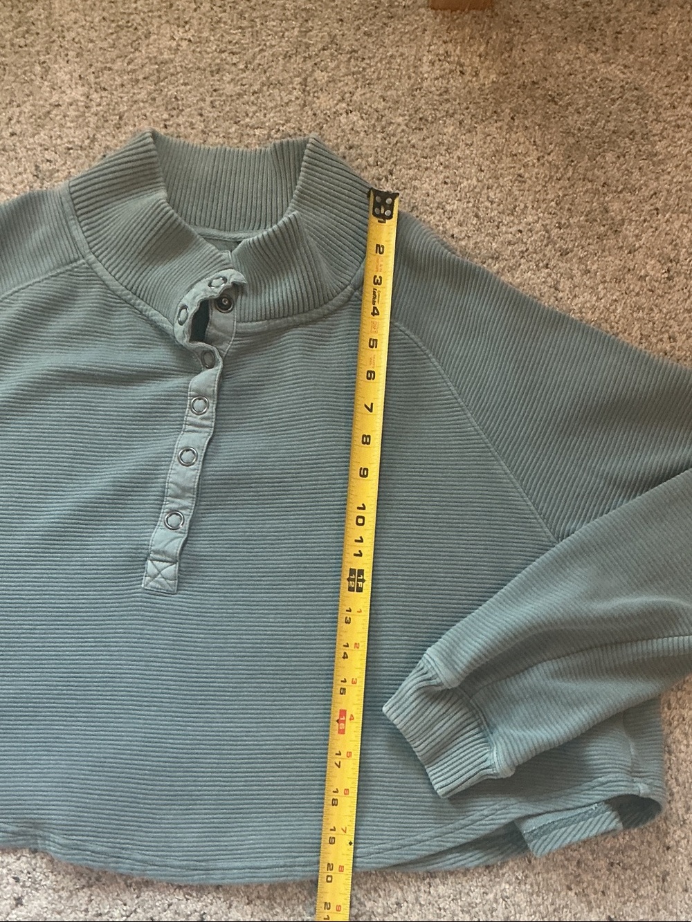 Free People So Fly Henley Pullover ~ Jade Teal - Picture 6 of 9